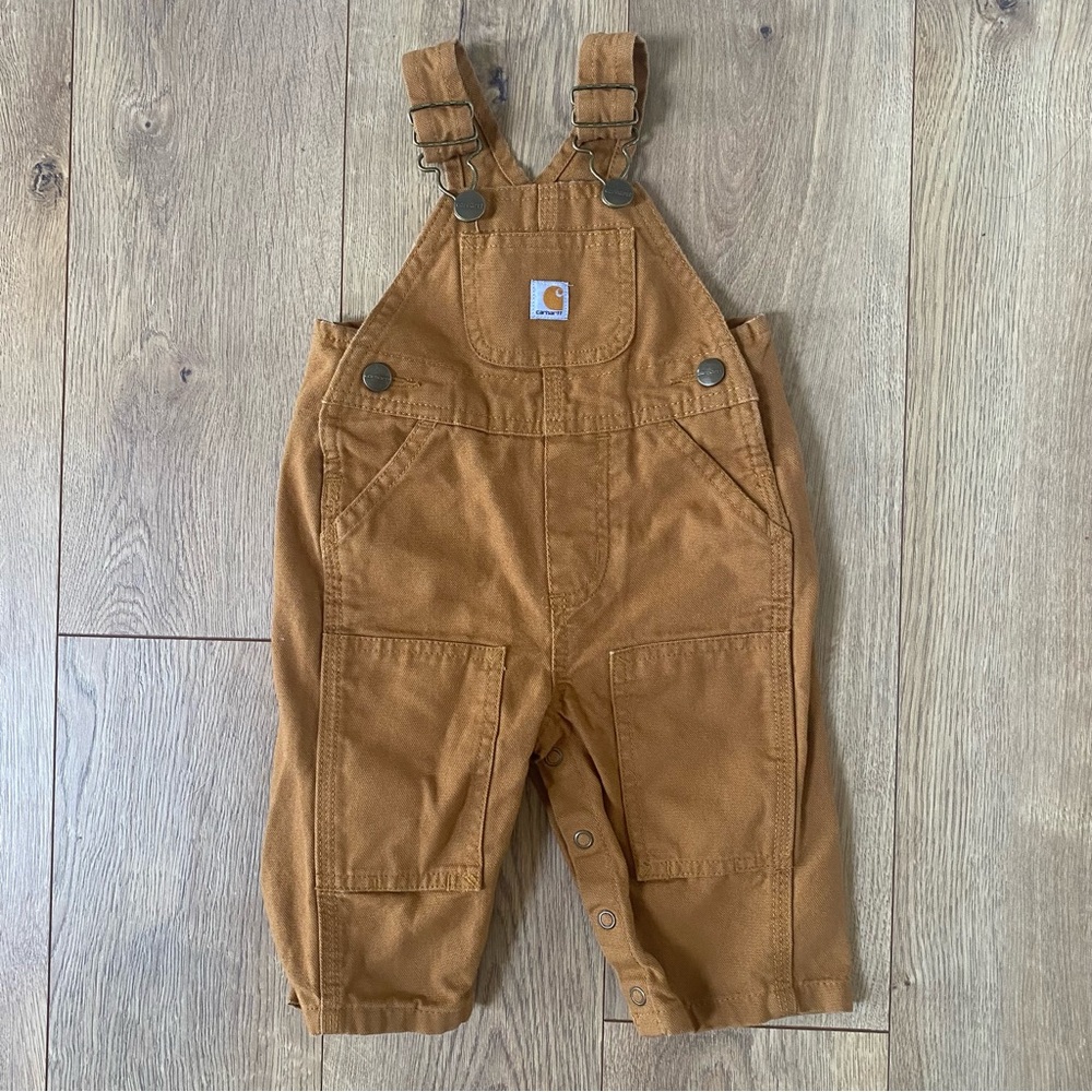Carhartt Infant Baby Canvas Bib Overalls Classic Brown Size 6 Months